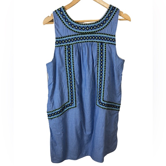 Vineyard Vines Yarn Dye Stripe Embroidered Swing Dress Size: L - Picture 7 of 11